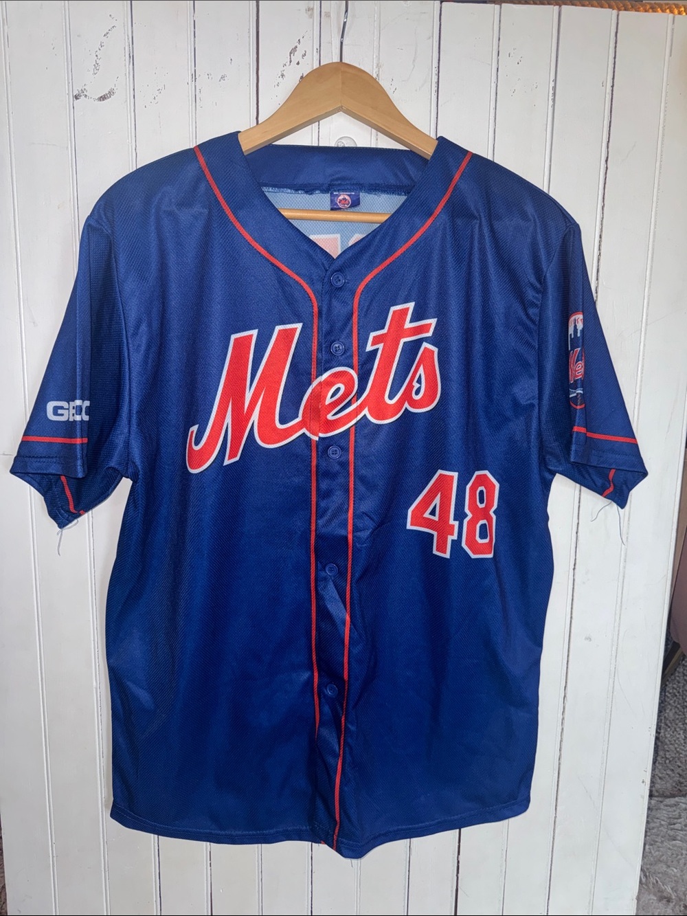 New York Mets Jersey Blue Orange Size XL